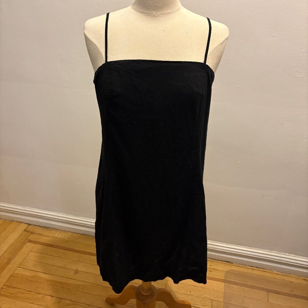 GAP Linen-Blend Mini Dress with spaghetti straps in Black NWT